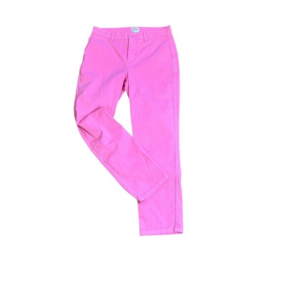 J. Crew Bright Pink Vintage Straight Pants Size 26 - Picture 1 of 12